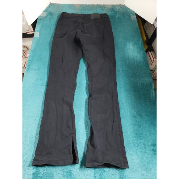 Express Jeans Size 4 Short Black Stretch Pants Mid Rise Skyscraper Kick Bootcut - Picture 12 of 14